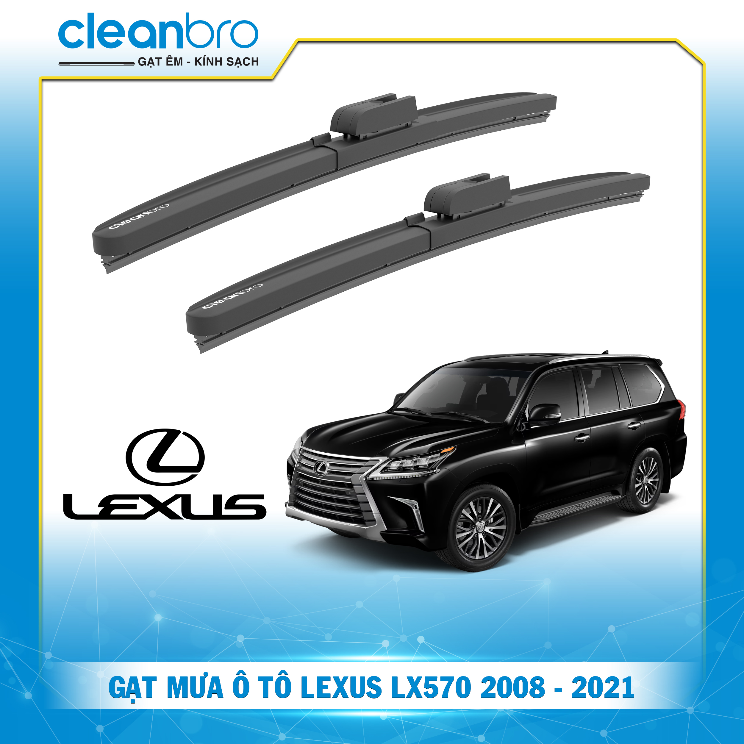 Gạt mưa ô tô hiệu ứng lá sen Lexus LX570 [2008-2021]